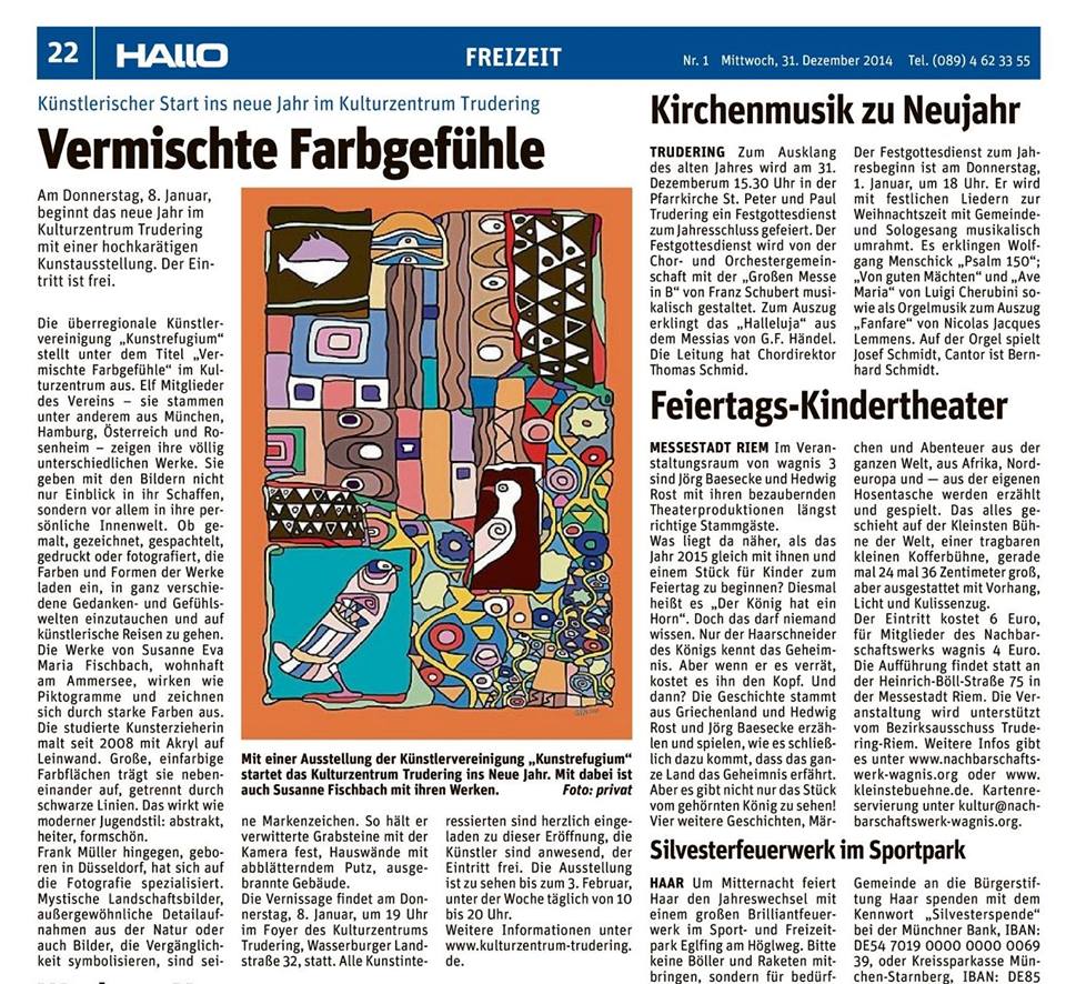 Artikel zur Ausstellung in Trudering 2015