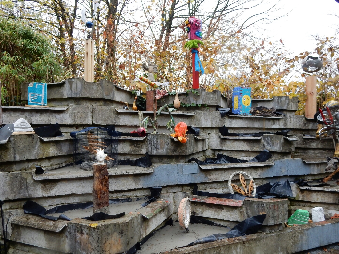 Aufstellung im Kaskadenbrunnen